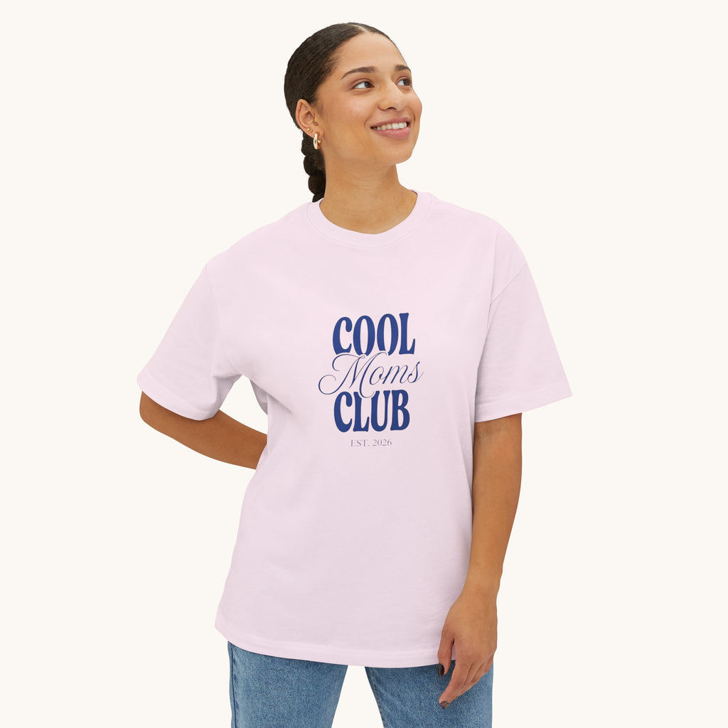 Cool Moms Club T-Shirt | Mom Graphic Tee, Navy Script Design