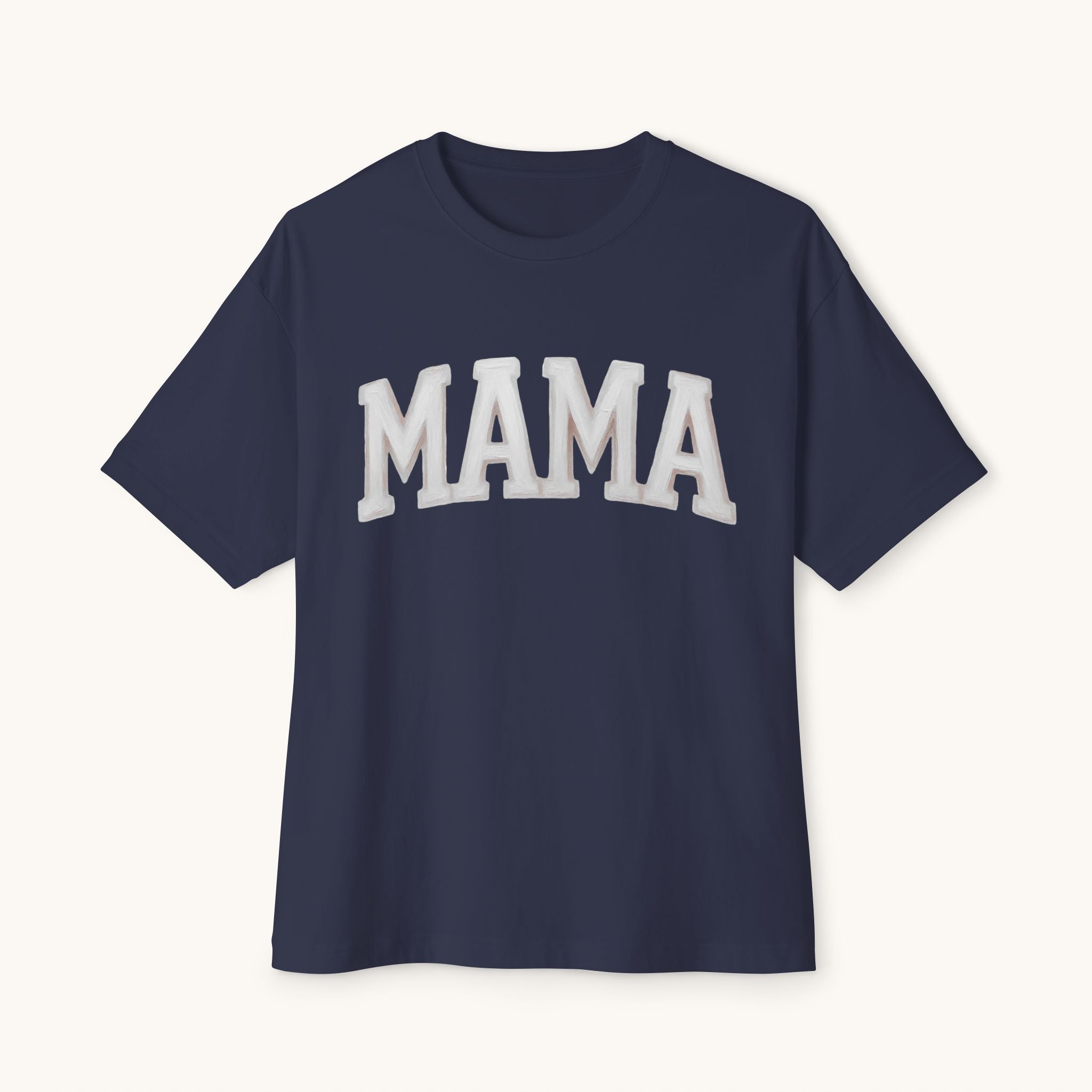 Mama Oversized Boxy Tee — Vintage Collegiate Mom Shirt