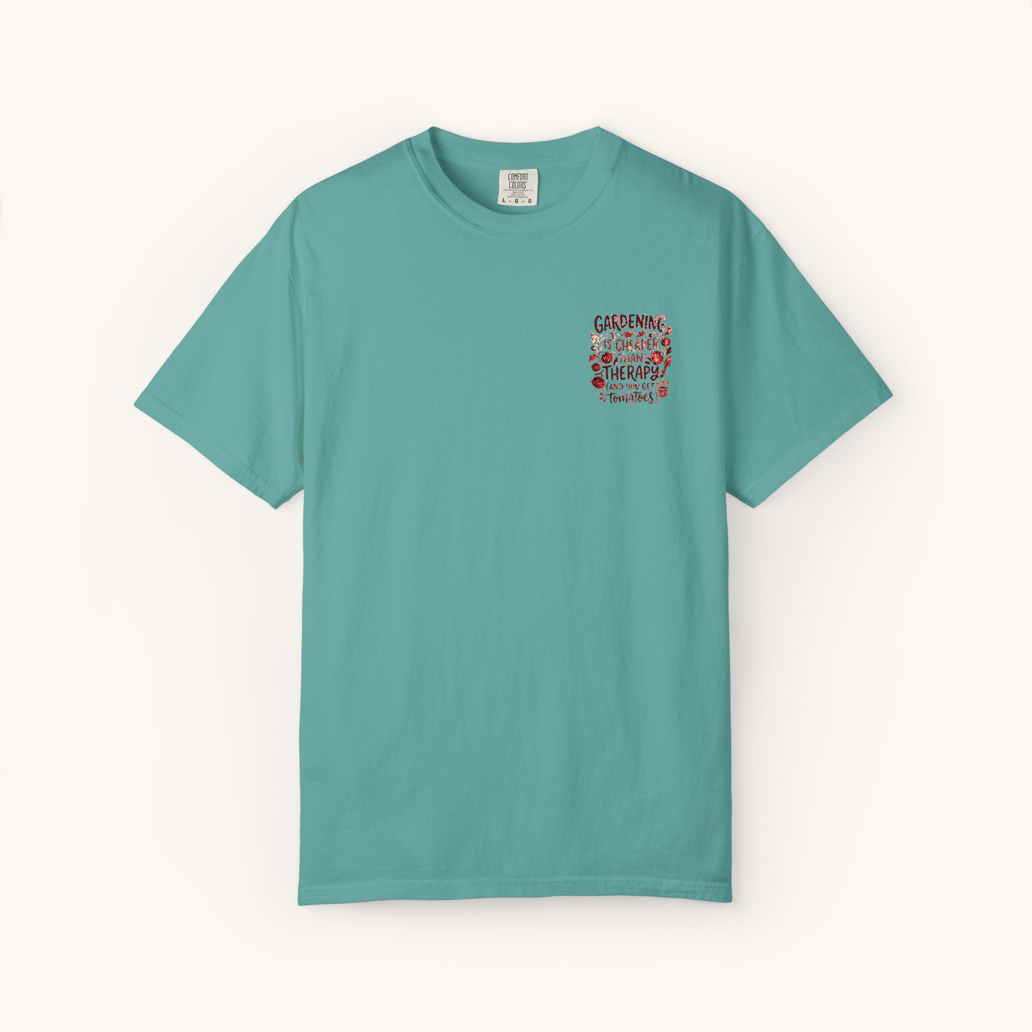 Gardening Is Cheaper Than Therapy Embroidered T-Shirt — Funny Gardening Quote
