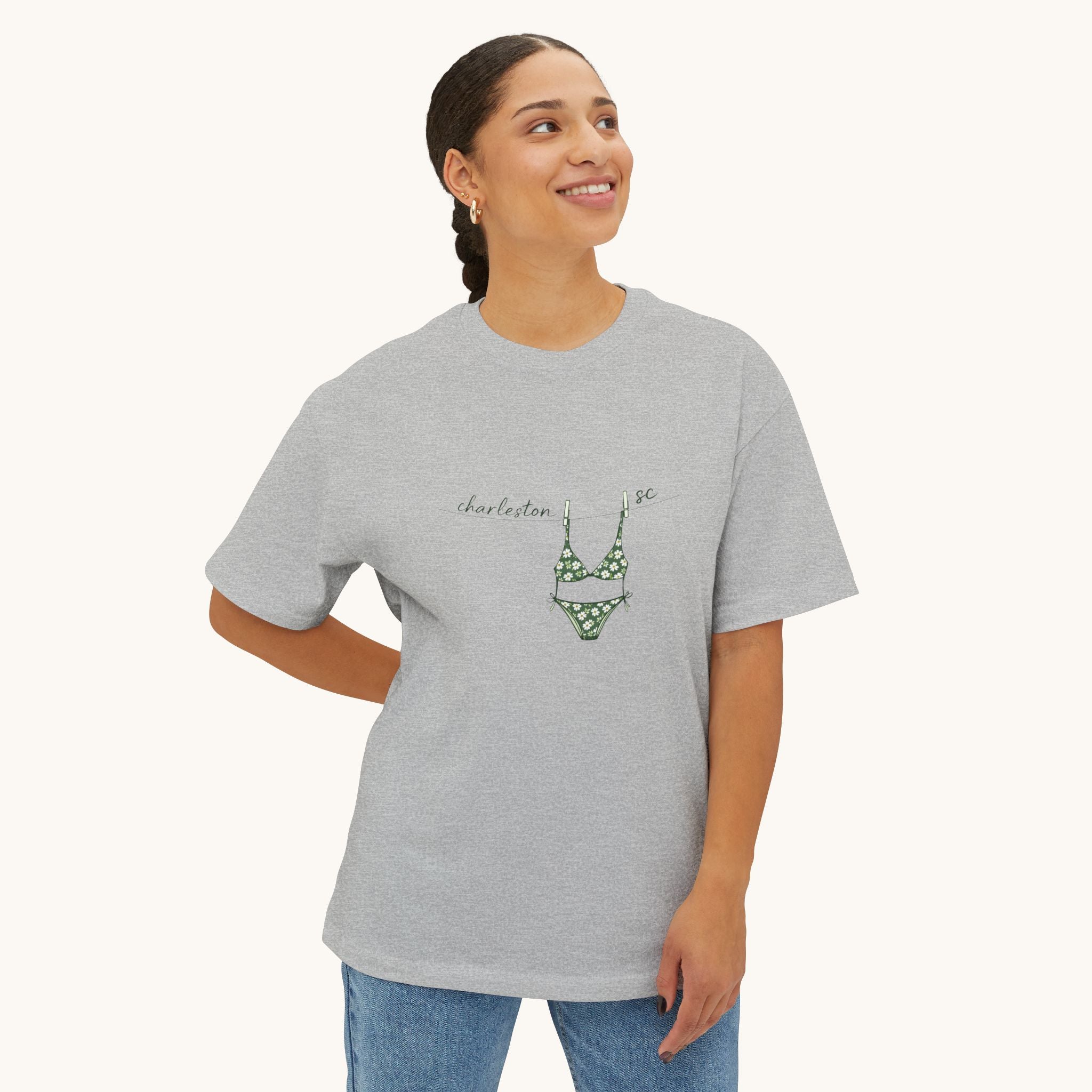 Charleston Girls Trip Tee — Green Bikini Clothesline Souvenir