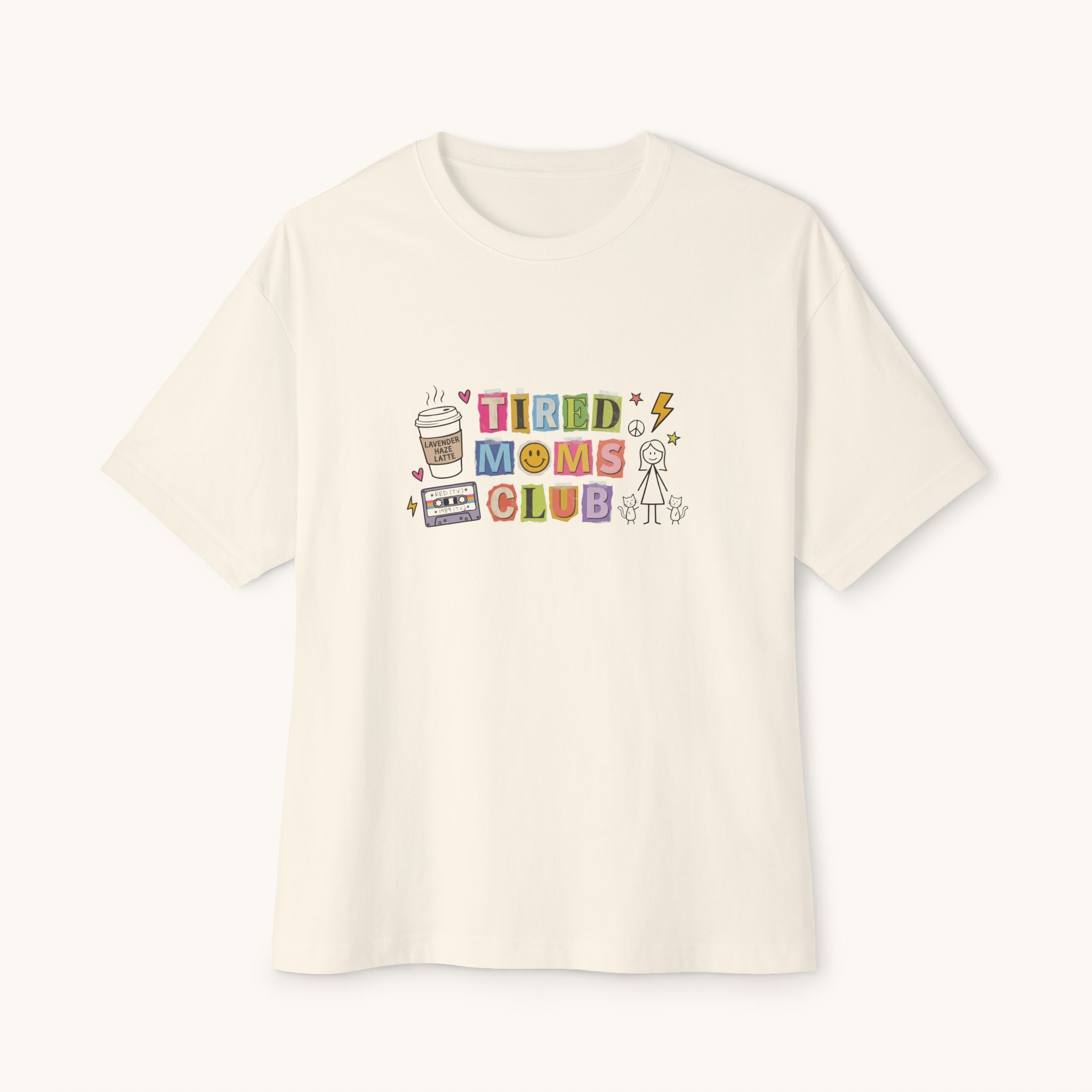 Tired Moms Club Tee — Cute Retro Graphic Mom Shirt