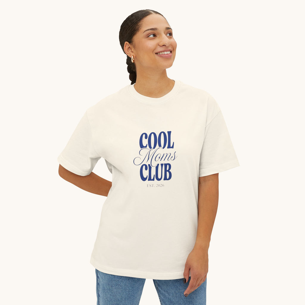 Cool Moms Club T-Shirt | Mom Graphic Tee, Navy Script Design