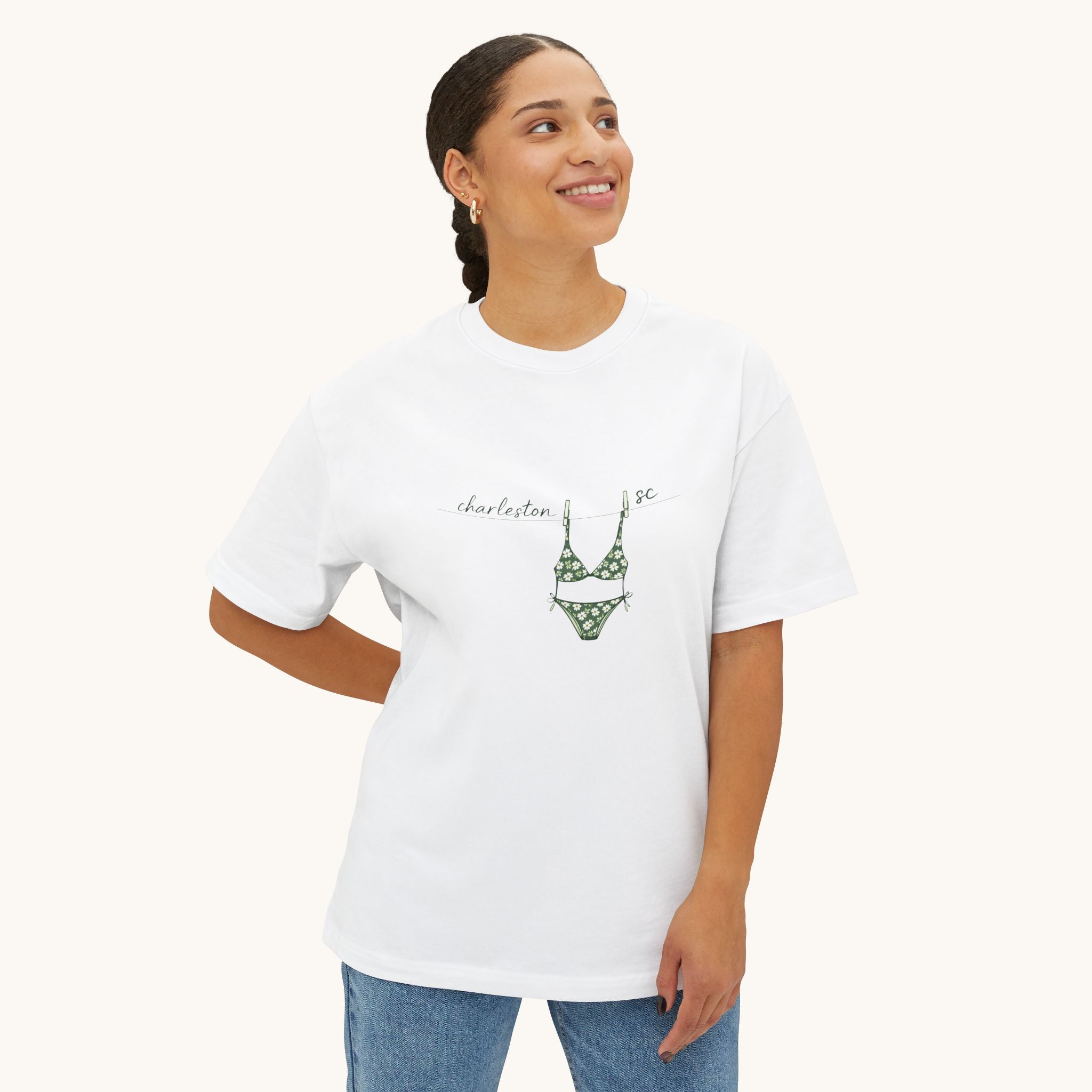 Charleston Girls Trip Tee — Green Bikini Clothesline Souvenir