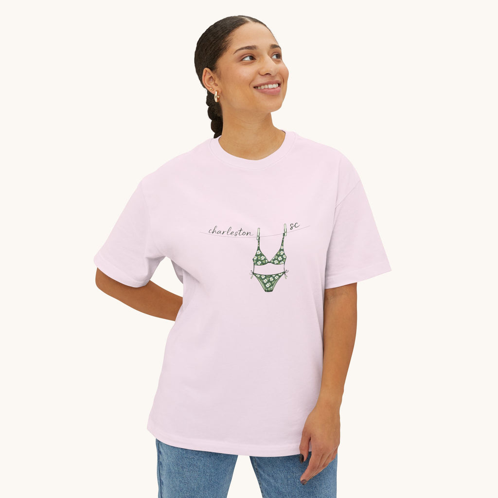 Charleston Girls Trip Tee — Green Bikini Clothesline Souvenir