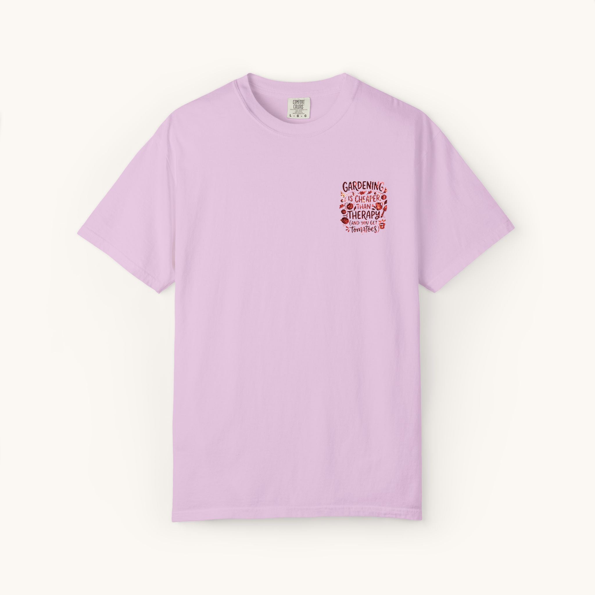 Gardening Is Cheaper Than Therapy Embroidered T-Shirt — Funny Gardening Quote