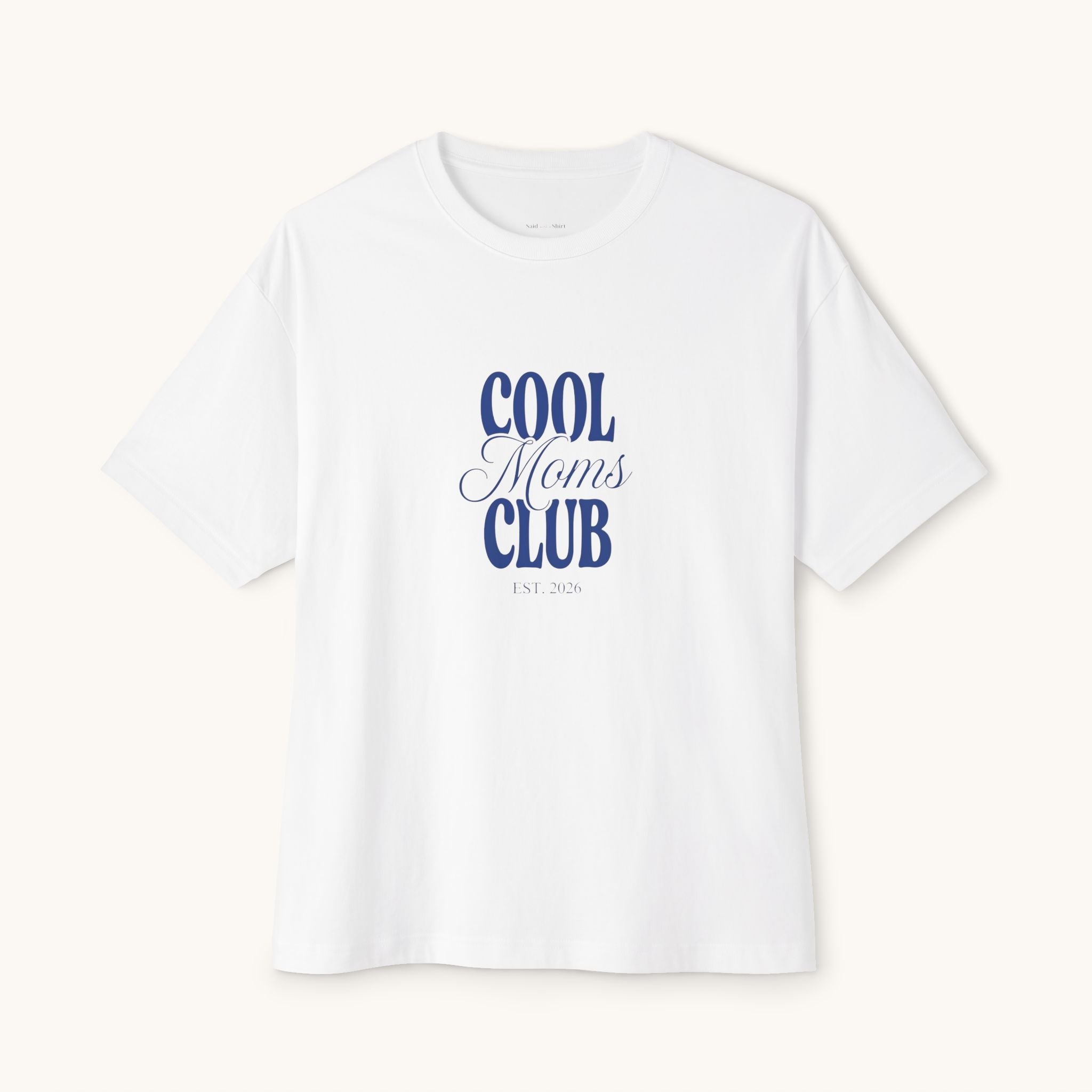 Cool Moms Club T-Shirt | Mom Graphic Tee, Navy Script Design