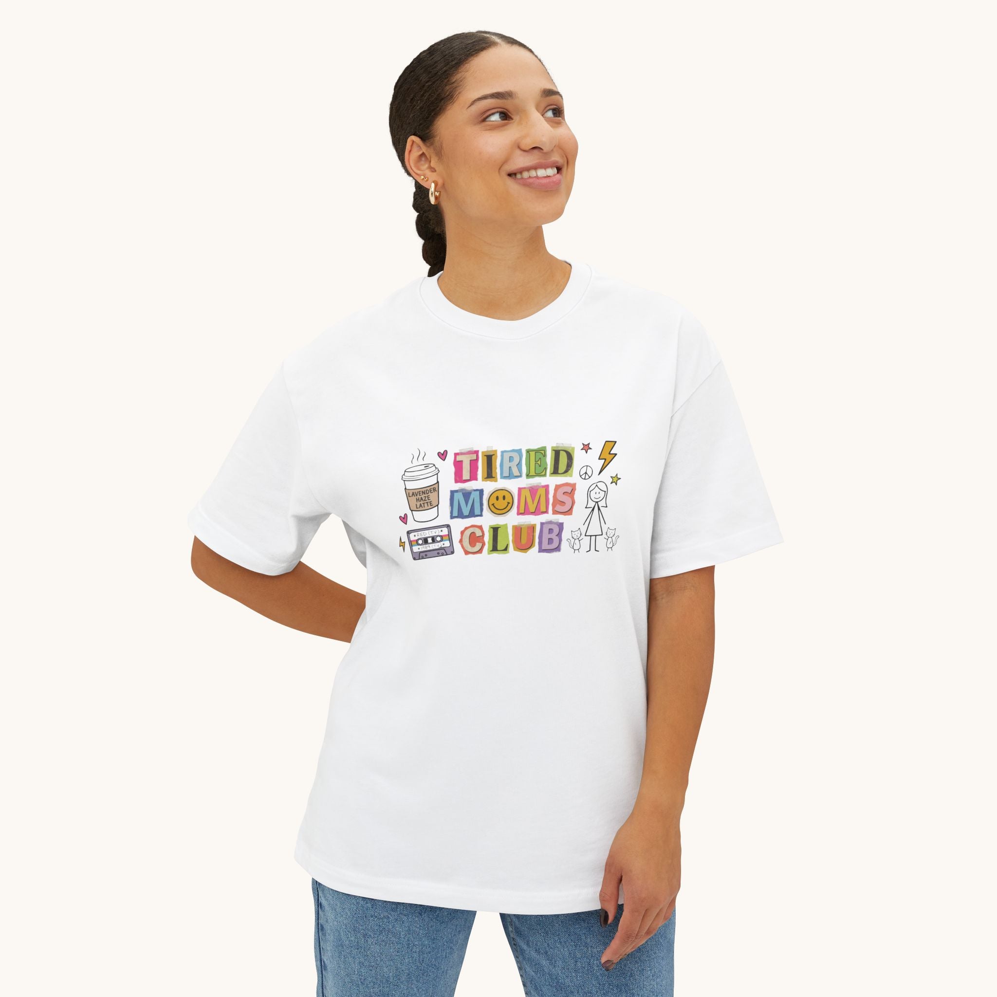 Tired Moms Club Tee — Cute Retro Graphic Mom Shirt