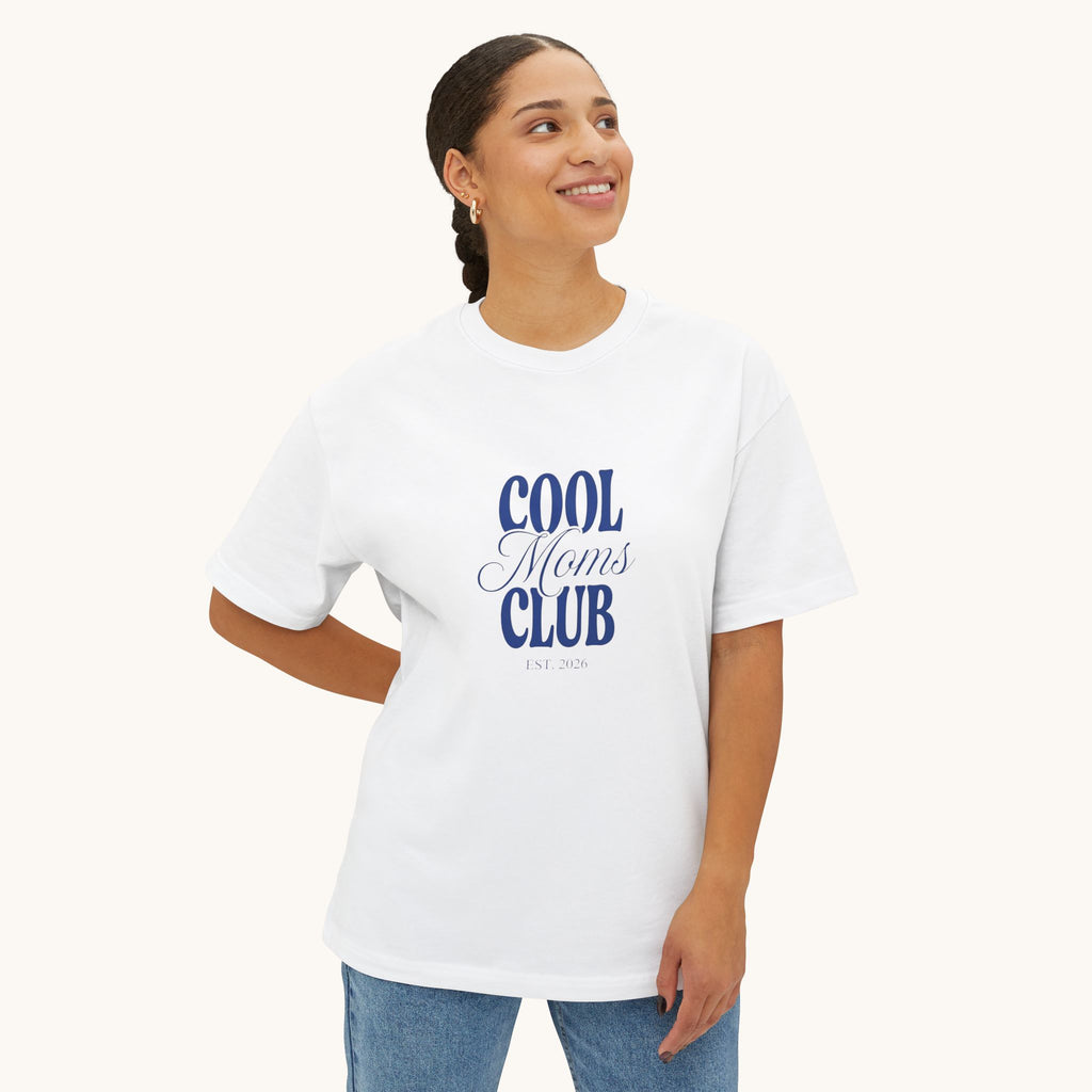 Cool Moms Club T-Shirt | Mom Graphic Tee, Navy Script Design