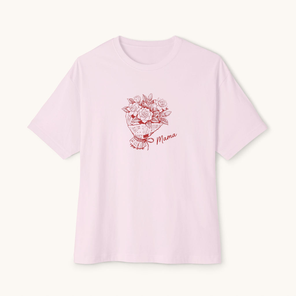 Mom Floral Bouquet Tee — Red Outlined Mother's Day Shirt
