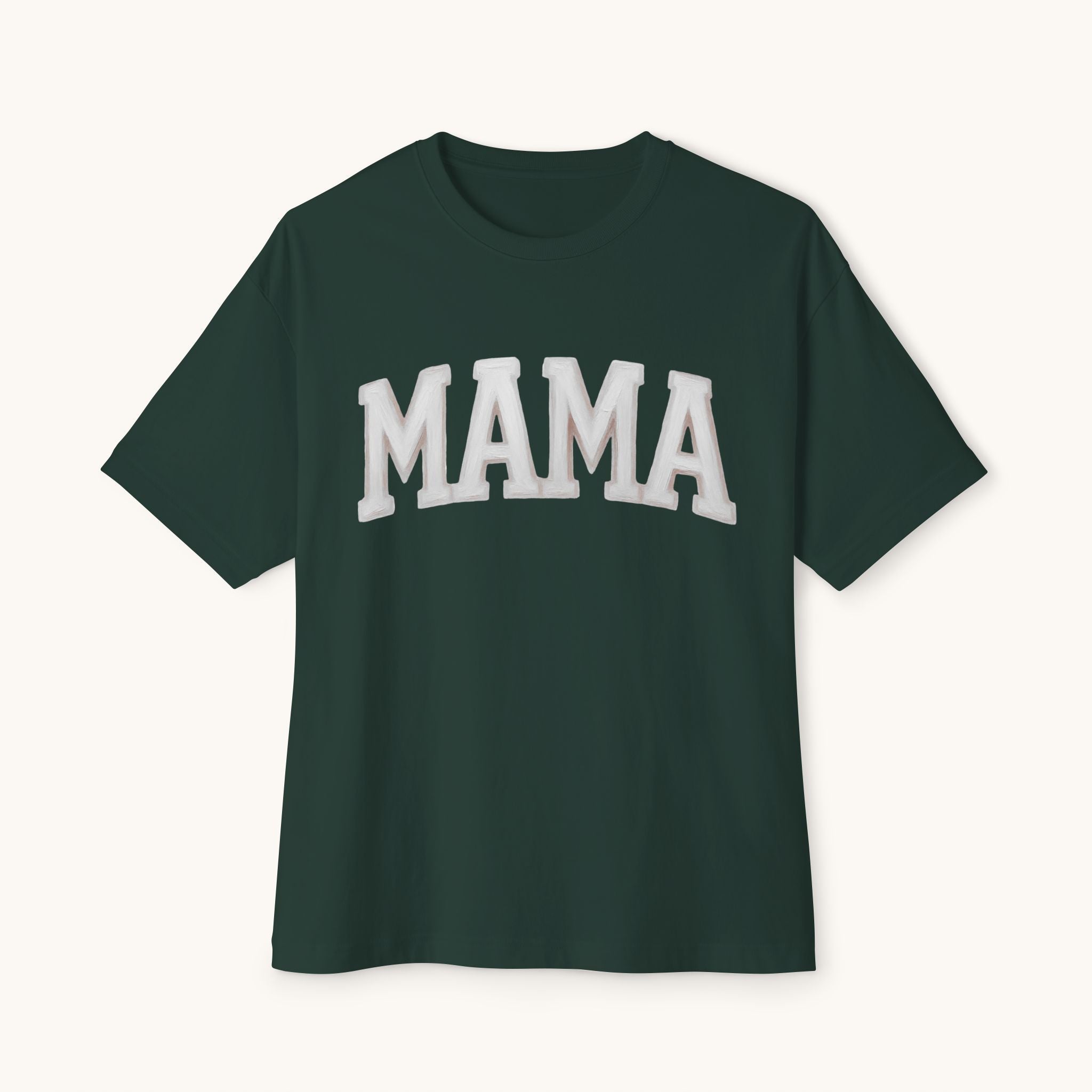 Mama Oversized Boxy Tee — Vintage Collegiate Mom Shirt