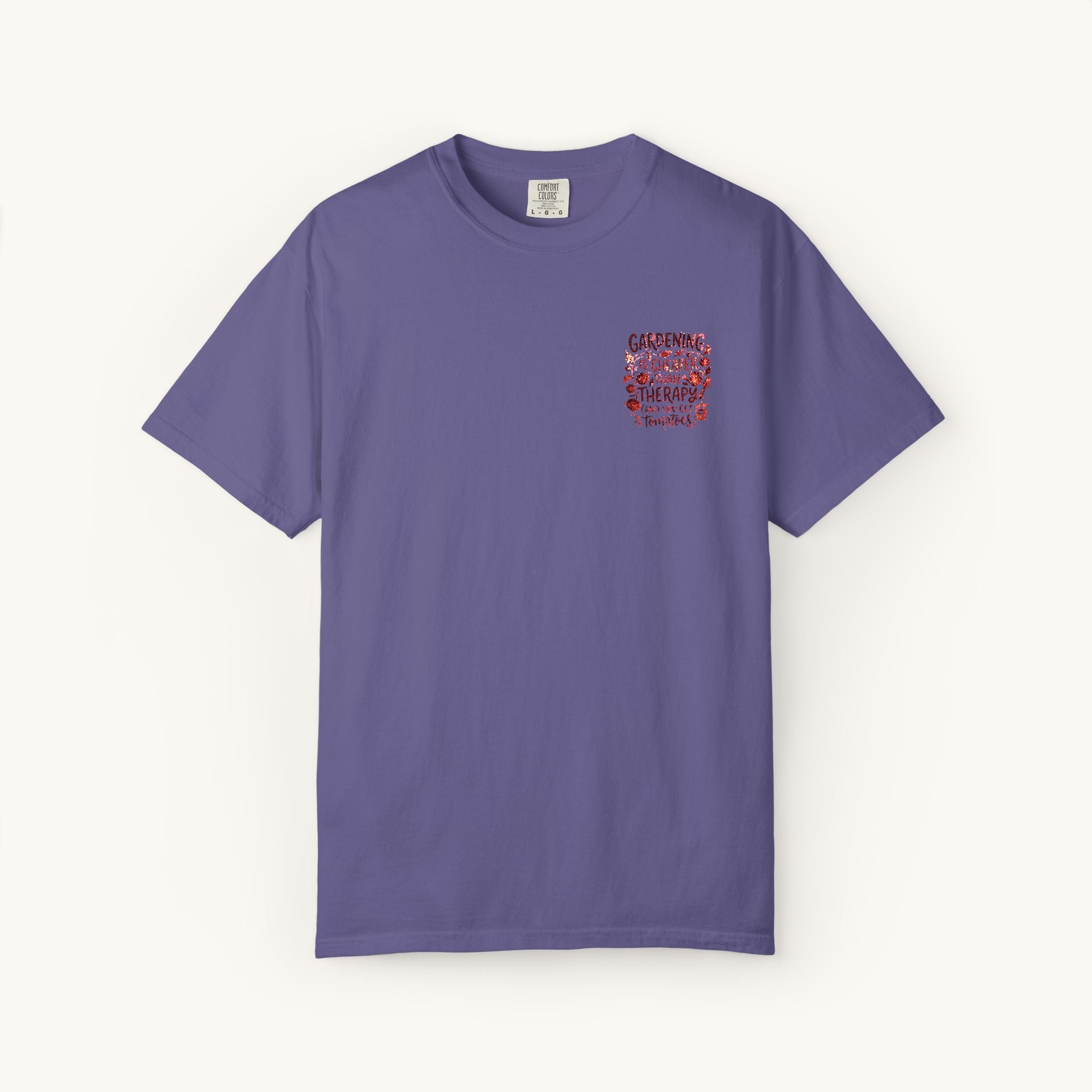 Gardening Is Cheaper Than Therapy Embroidered T-Shirt — Funny Gardening Quote