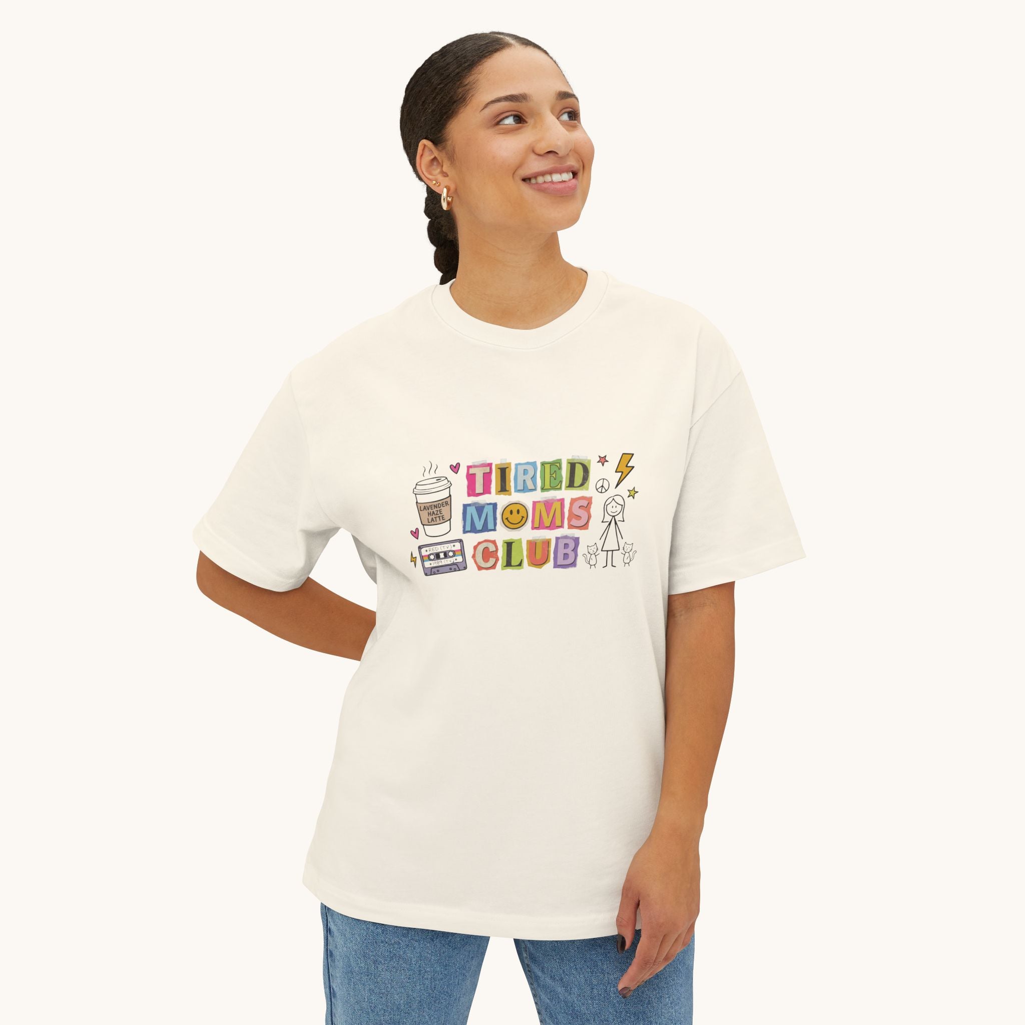 Tired Moms Club Tee — Cute Retro Graphic Mom Shirt