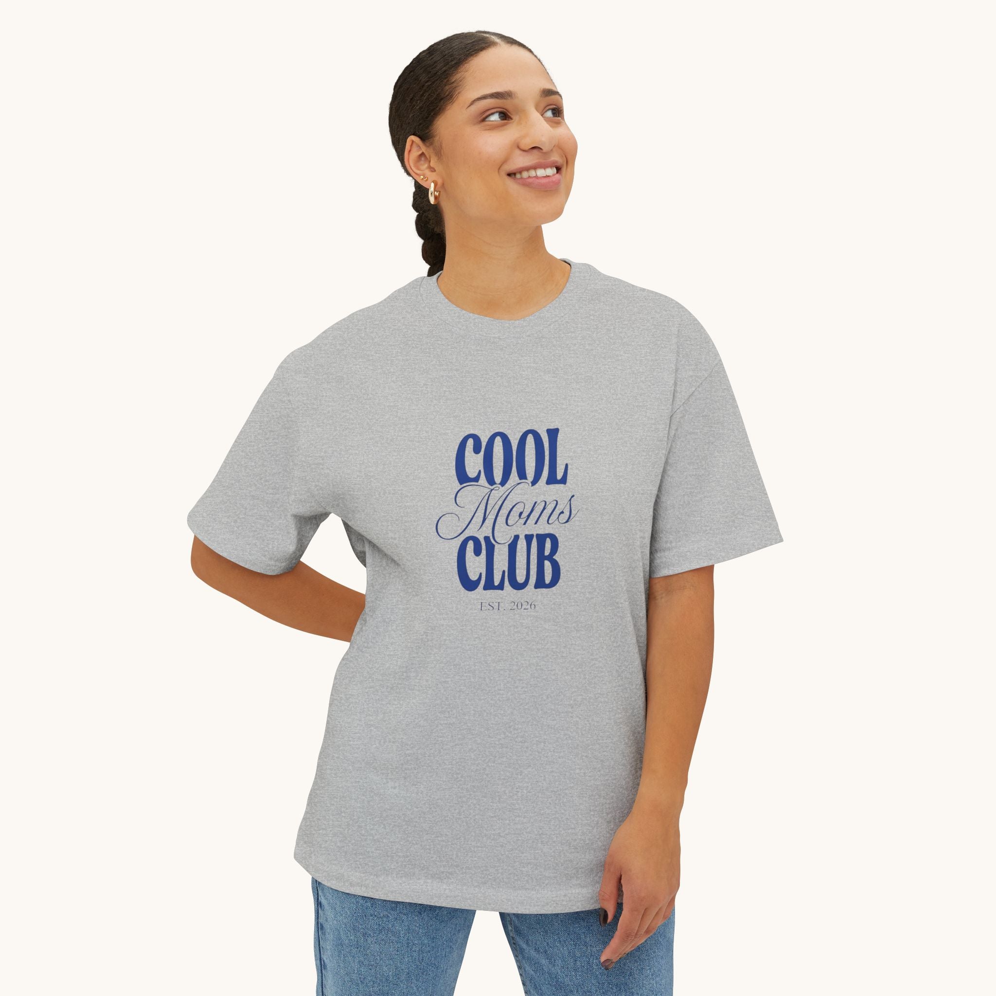 Cool Moms Club T-Shirt | Mom Graphic Tee, Navy Script Design