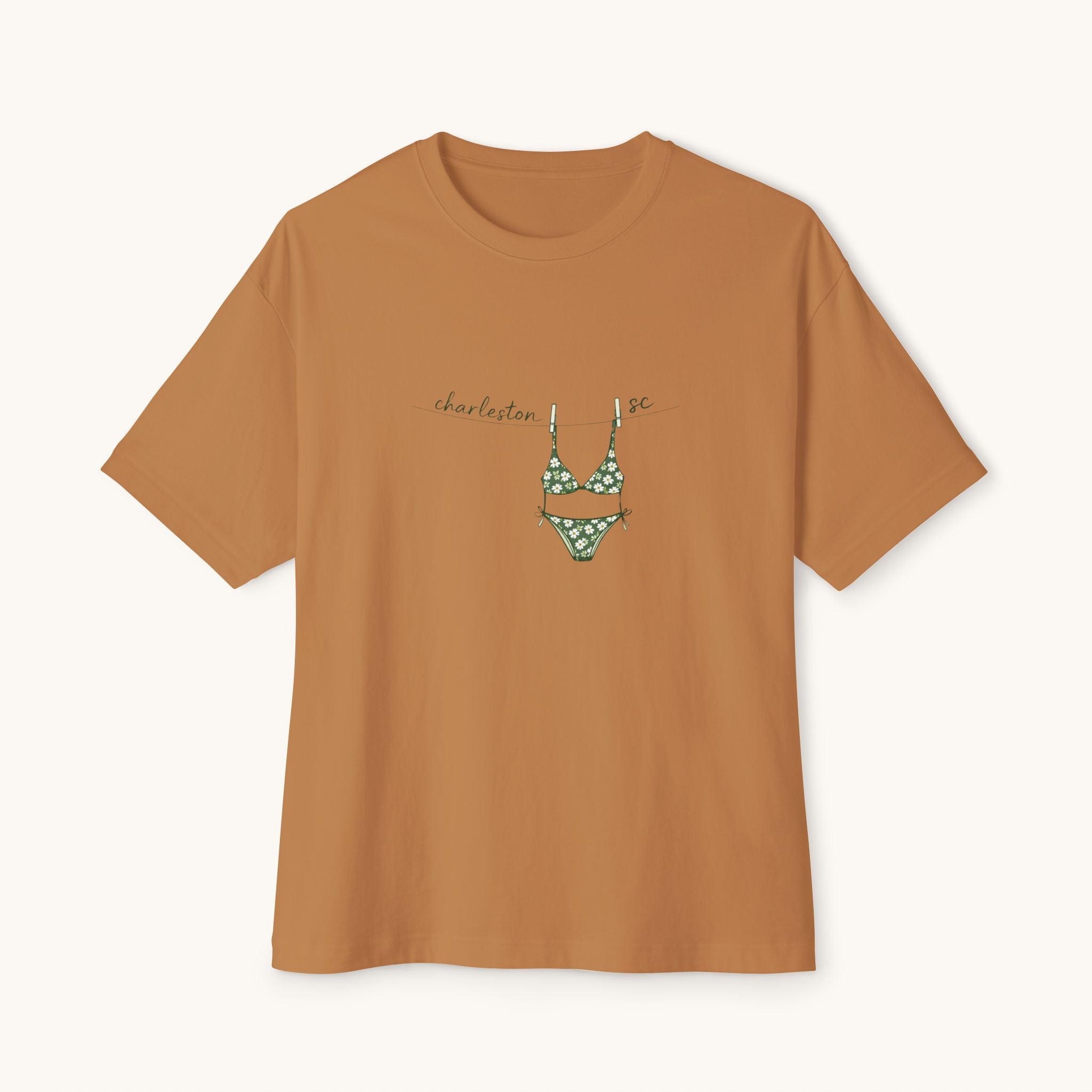 Charleston Girls Trip Tee — Green Bikini Clothesline Souvenir