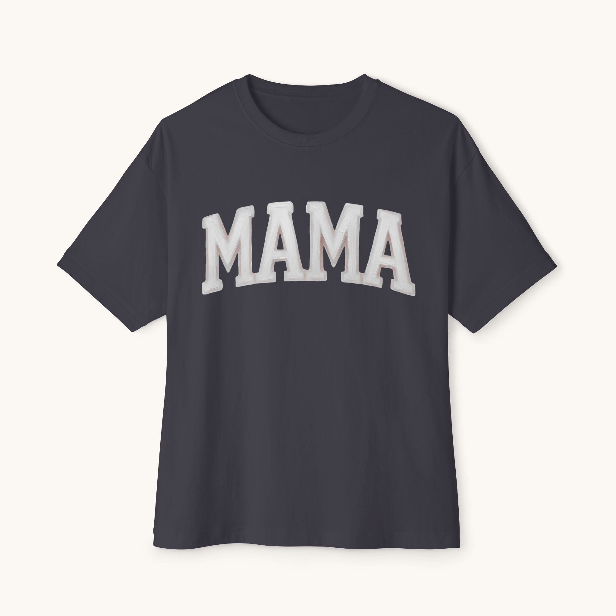Mama Oversized Boxy Tee — Vintage Collegiate Mom Shirt