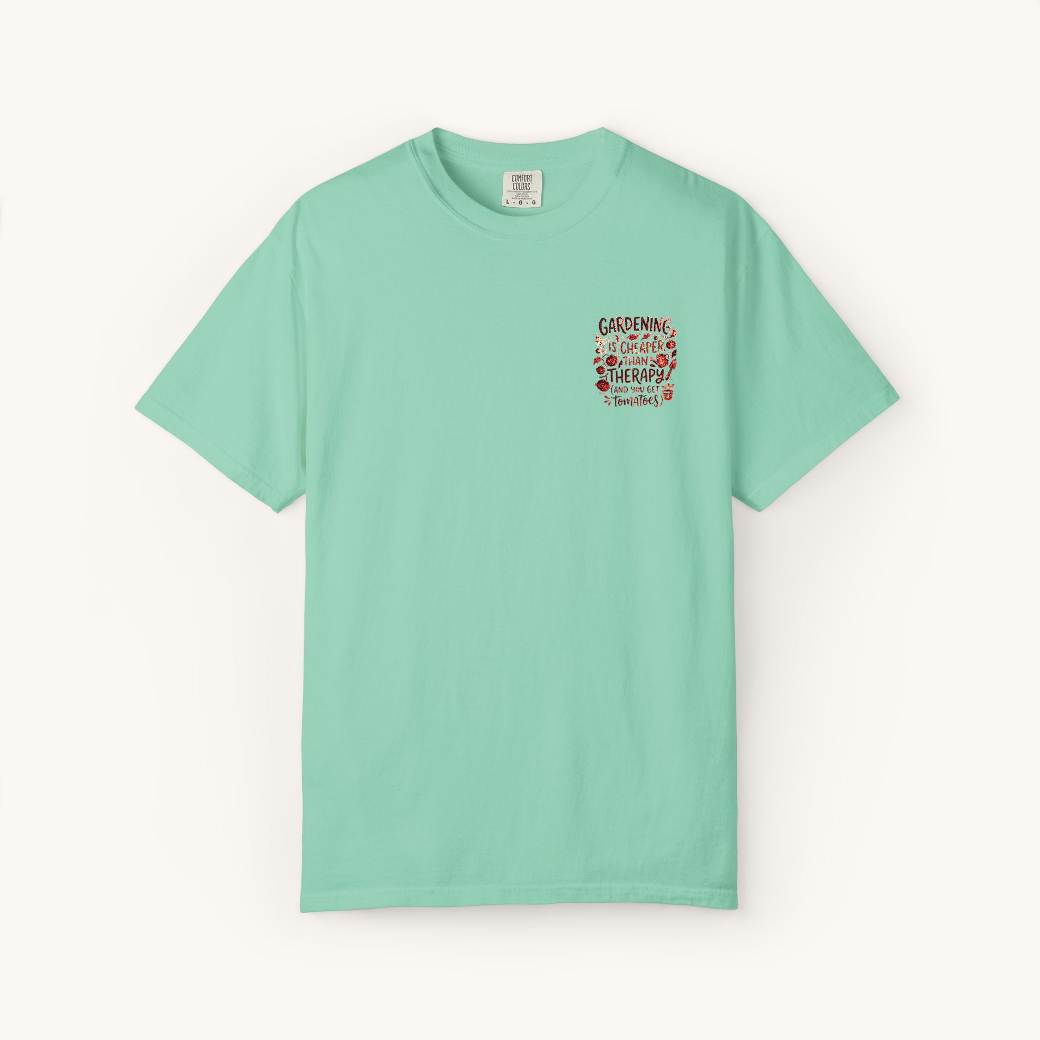 Gardening Is Cheaper Than Therapy Embroidered T-Shirt — Funny Gardening Quote