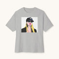 Pop Art Babe Graphic Tee — Vintage Baseball Cap Portrait Shirt