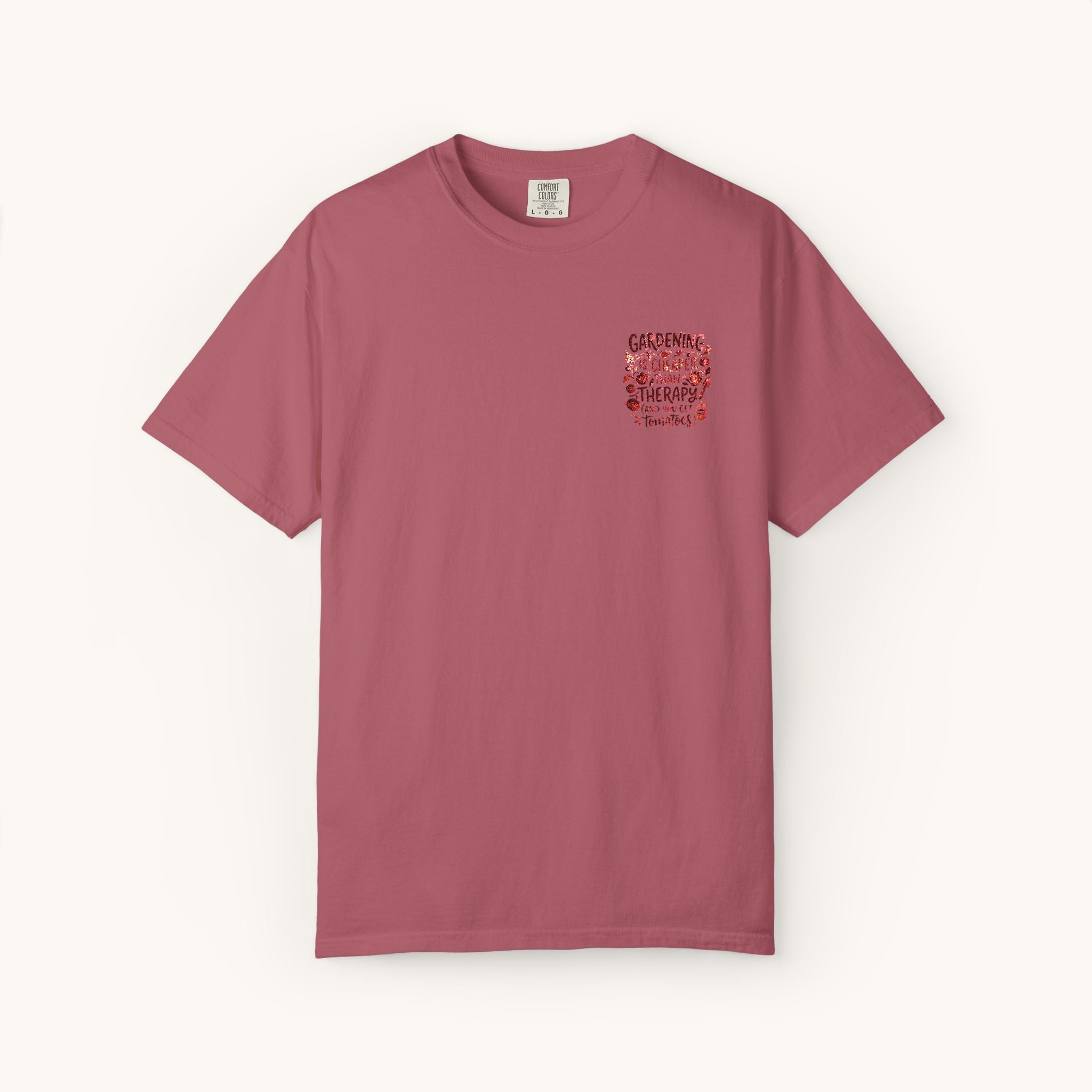 Gardening Is Cheaper Than Therapy Embroidered T-Shirt — Funny Gardening Quote