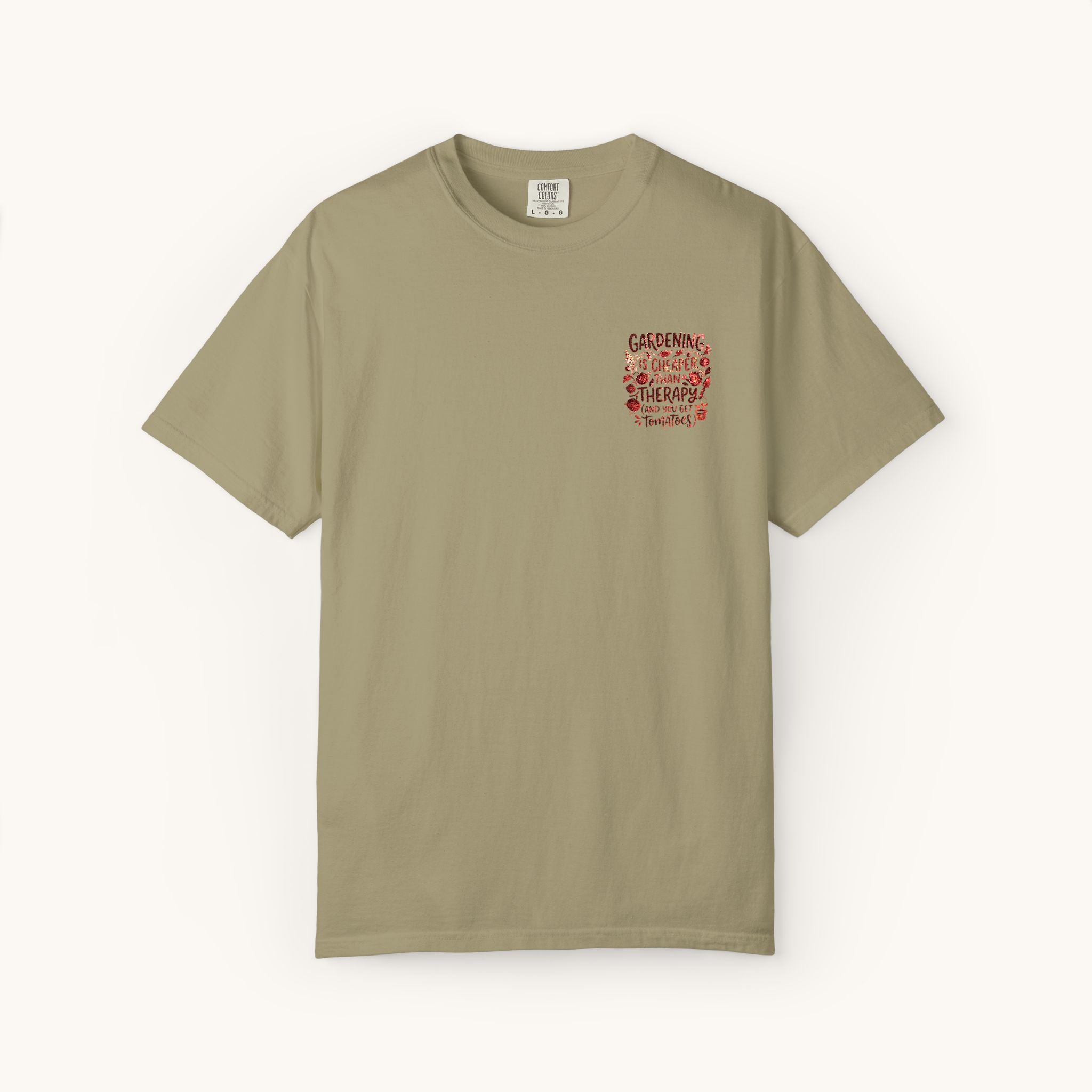 Gardening Is Cheaper Than Therapy Embroidered T-Shirt — Funny Gardening Quote