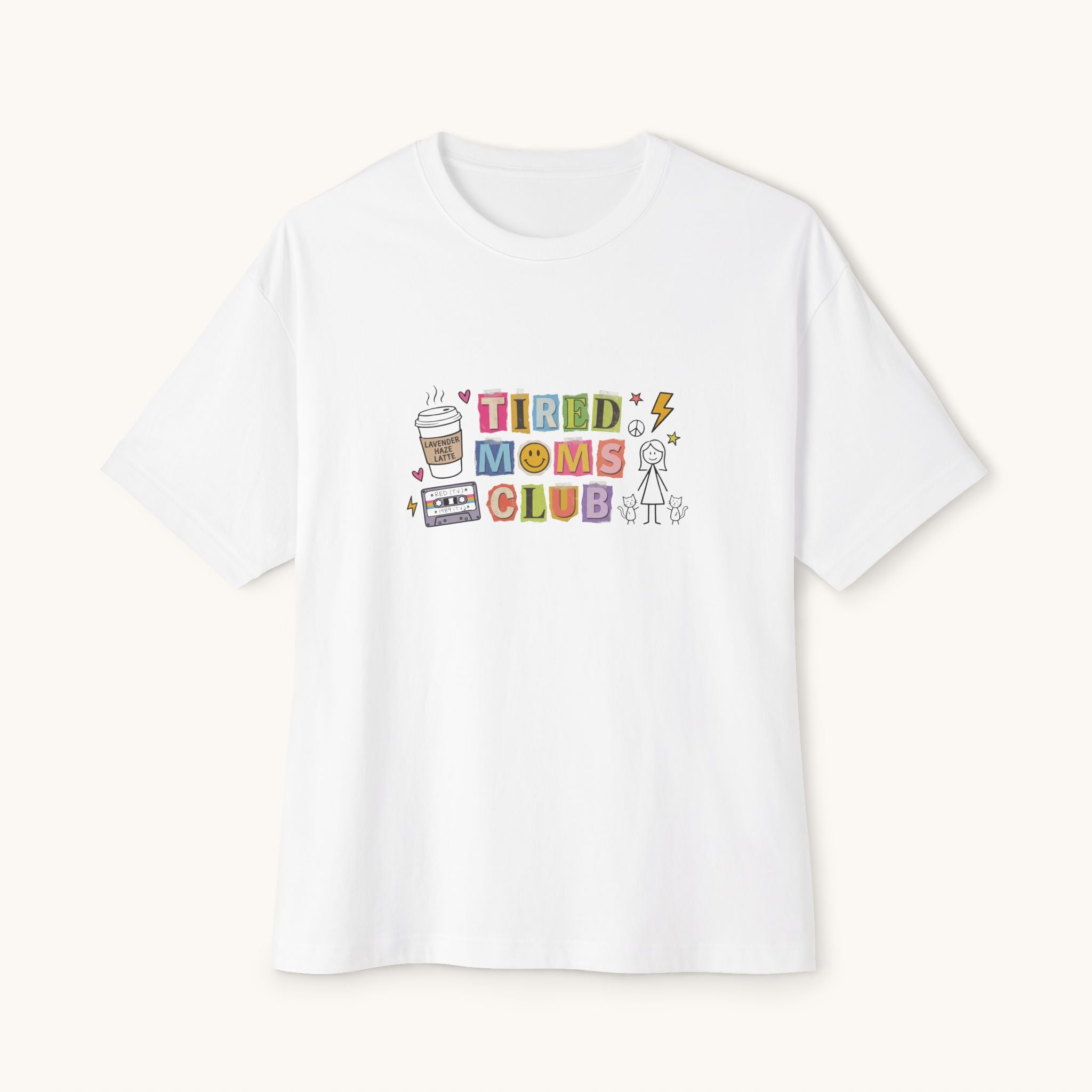 Tired Moms Club Tee — Cute Retro Graphic Mom Shirt
