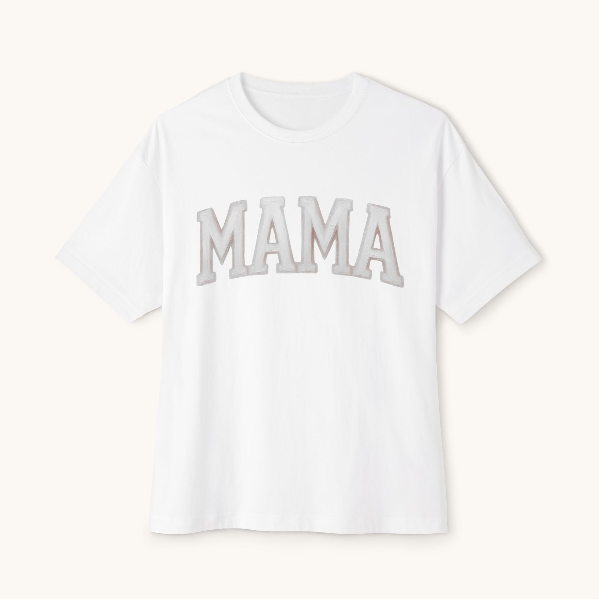 Mama Oversized Boxy Tee — Vintage Collegiate Mom Shirt